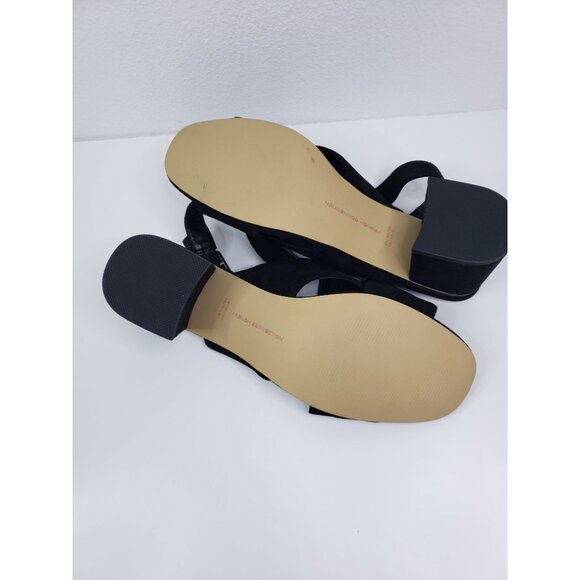 French Connection Tahiti CrissCross Ankle Strap Block Heel Sandals Black Size 10 - Picture 9 of 10
